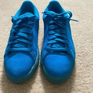 Puma Suede Iced Fluo Junior Grade School Atomic Blue -White 361936-02